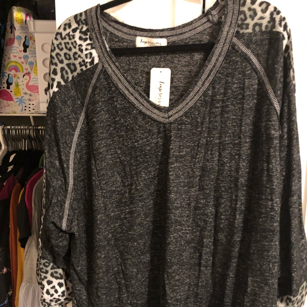 Leopard Shift Top